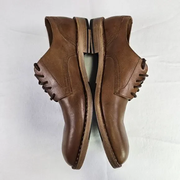 Frye James Derby Leather Dress Shoe Mens 13 Copper Brown Lace Up Oxford Wedding